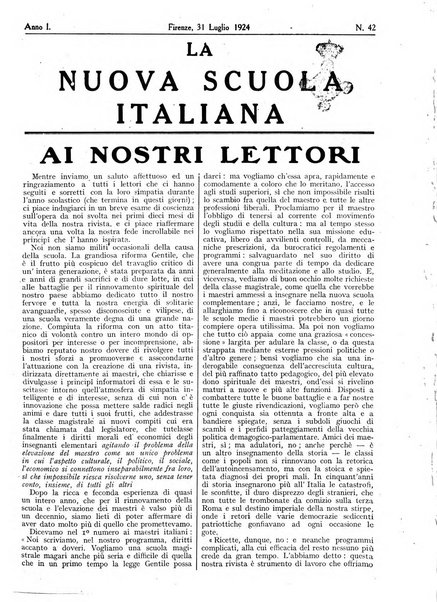 La nuova scuola italiana rivista magistrale settimanale