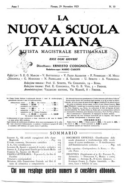 La nuova scuola italiana rivista magistrale settimanale