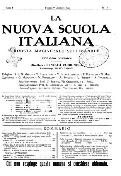 La nuova scuola italiana rivista magistrale settimanale