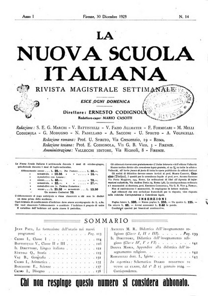 La nuova scuola italiana rivista magistrale settimanale