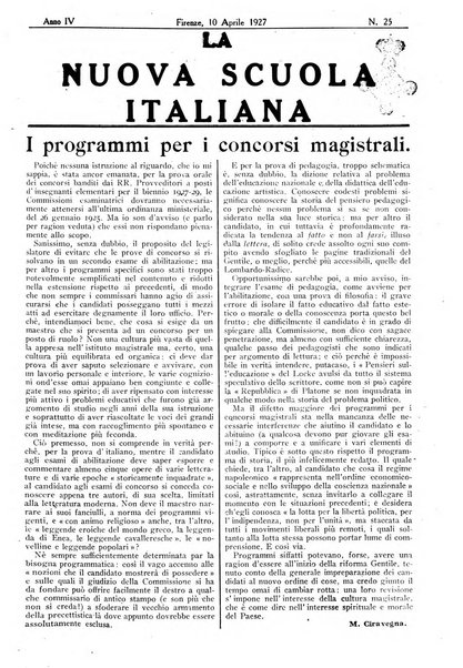 La nuova scuola italiana rivista magistrale settimanale