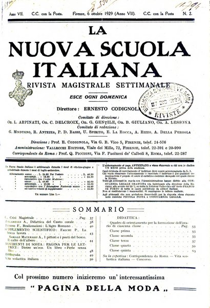 La nuova scuola italiana rivista magistrale settimanale