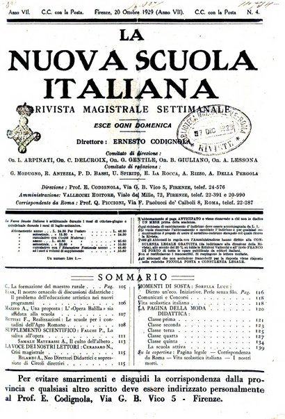 La nuova scuola italiana rivista magistrale settimanale