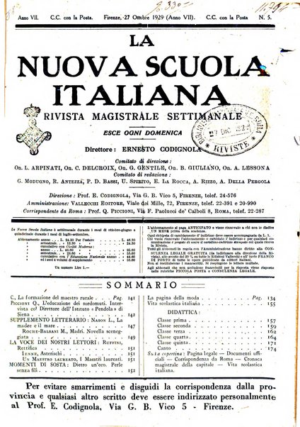 La nuova scuola italiana rivista magistrale settimanale