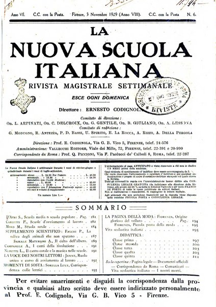 La nuova scuola italiana rivista magistrale settimanale