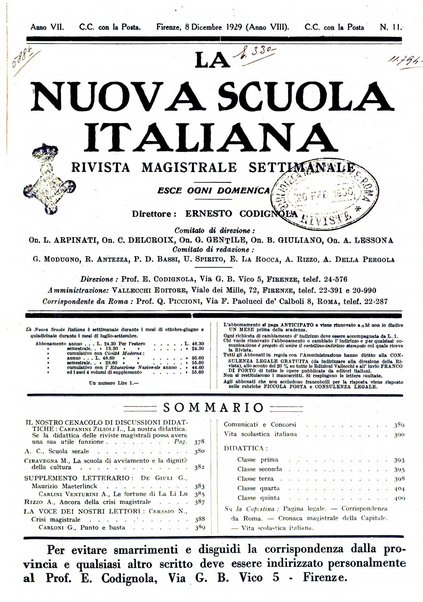 La nuova scuola italiana rivista magistrale settimanale