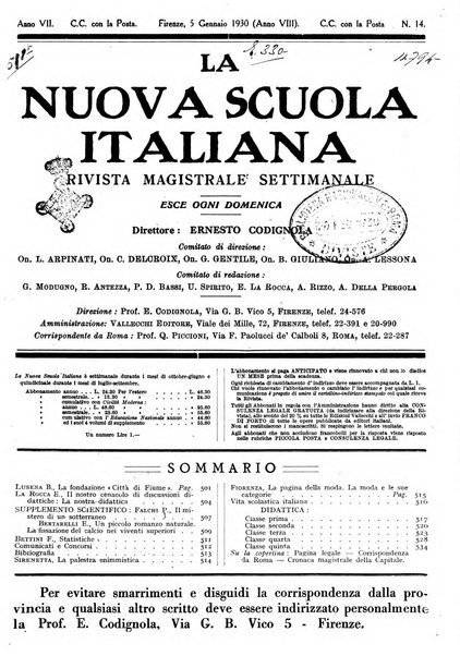 La nuova scuola italiana rivista magistrale settimanale