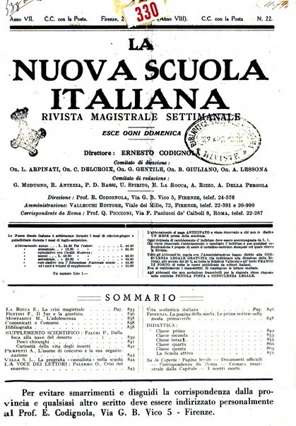 La nuova scuola italiana rivista magistrale settimanale