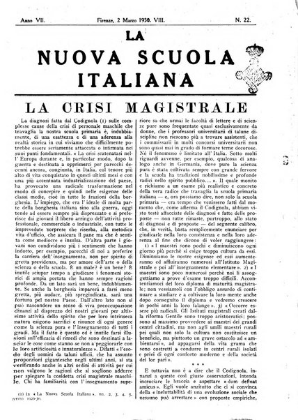 La nuova scuola italiana rivista magistrale settimanale