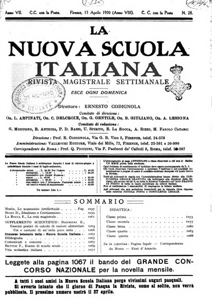 La nuova scuola italiana rivista magistrale settimanale