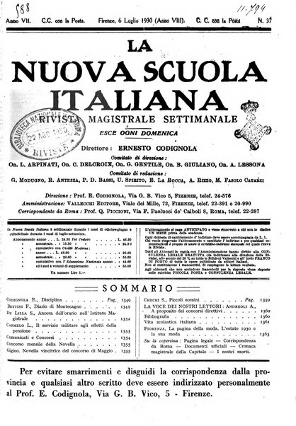 La nuova scuola italiana rivista magistrale settimanale