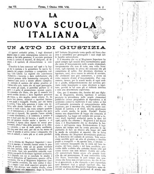 La nuova scuola italiana rivista magistrale settimanale