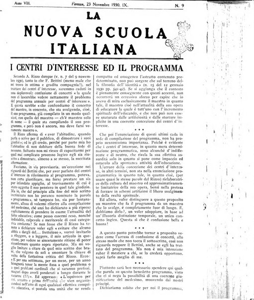 La nuova scuola italiana rivista magistrale settimanale