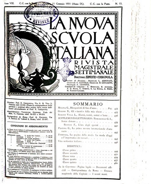 La nuova scuola italiana rivista magistrale settimanale