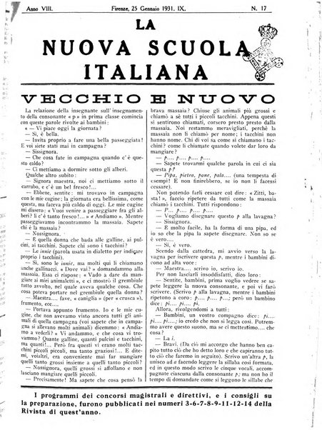 La nuova scuola italiana rivista magistrale settimanale