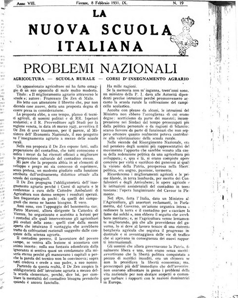 La nuova scuola italiana rivista magistrale settimanale