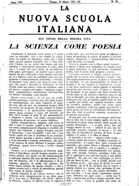 La nuova scuola italiana rivista magistrale settimanale