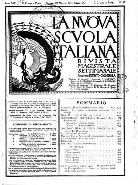 La nuova scuola italiana rivista magistrale settimanale