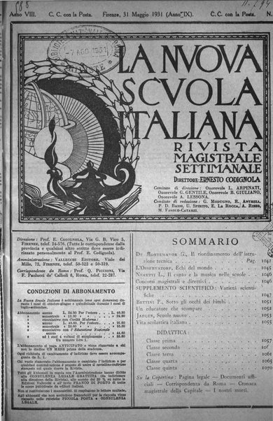 La nuova scuola italiana rivista magistrale settimanale