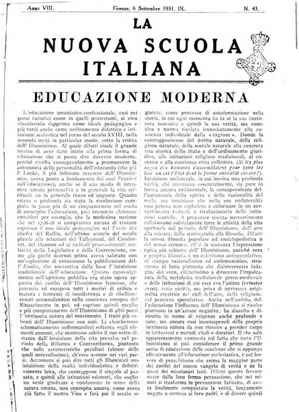 La nuova scuola italiana rivista magistrale settimanale