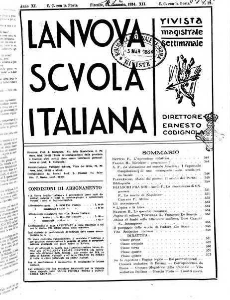 La nuova scuola italiana rivista magistrale settimanale