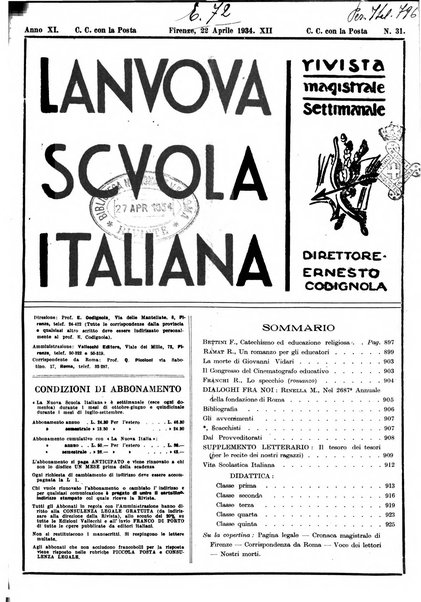 La nuova scuola italiana rivista magistrale settimanale