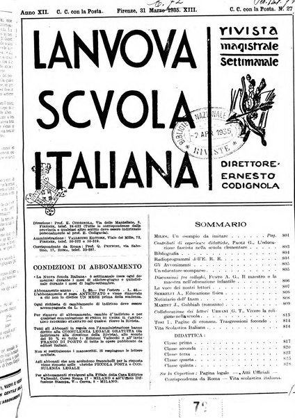 La nuova scuola italiana rivista magistrale settimanale