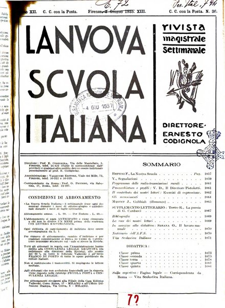 La nuova scuola italiana rivista magistrale settimanale