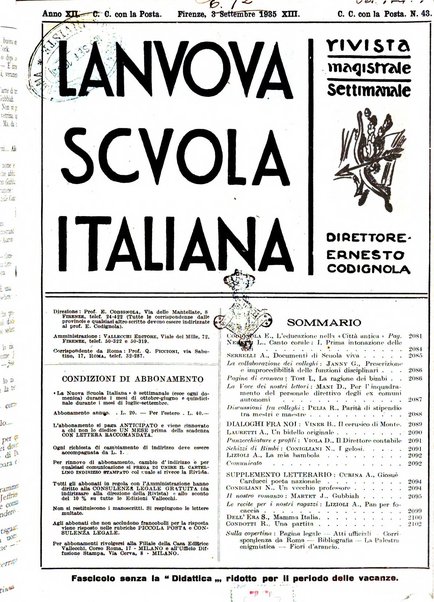 La nuova scuola italiana rivista magistrale settimanale