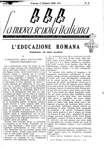 La nuova scuola italiana rivista magistrale settimanale