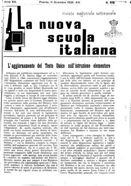 La nuova scuola italiana rivista magistrale settimanale