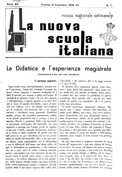 La nuova scuola italiana rivista magistrale settimanale