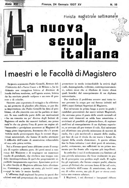 La nuova scuola italiana rivista magistrale settimanale