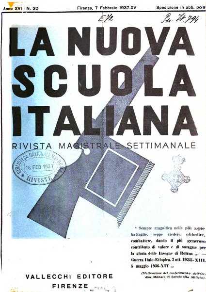 La nuova scuola italiana rivista magistrale settimanale