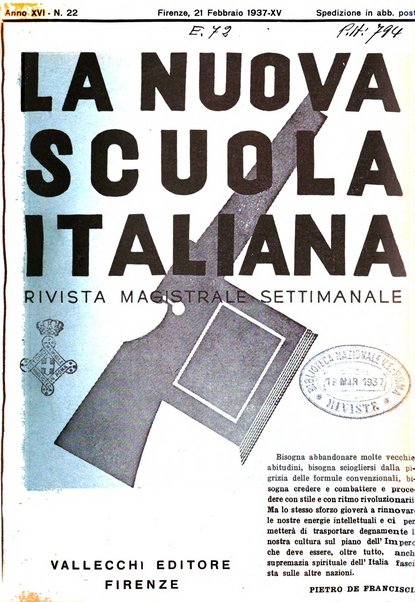 La nuova scuola italiana rivista magistrale settimanale