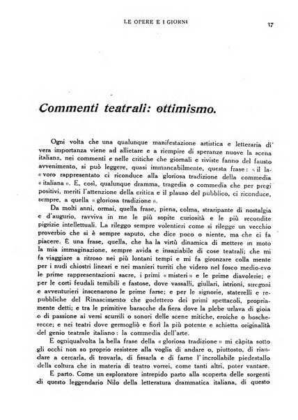 Le opere e i giorni rassegna mensile di politica, lettere, arti, etc