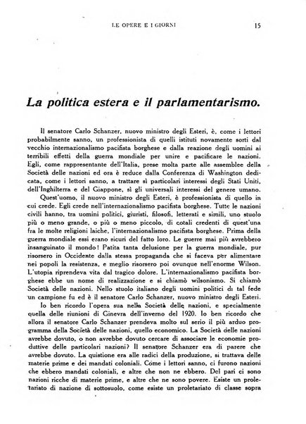 Le opere e i giorni rassegna mensile di politica, lettere, arti, etc