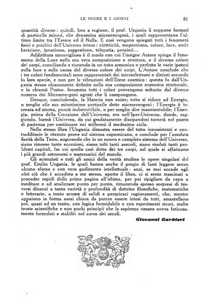 Le opere e i giorni rassegna mensile di politica, lettere, arti, etc