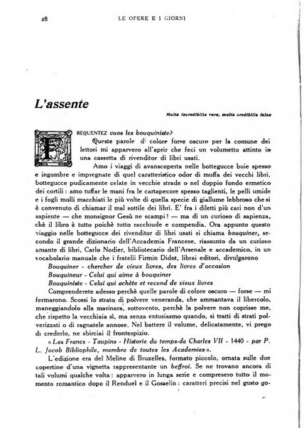 Le opere e i giorni rassegna mensile di politica, lettere, arti, etc