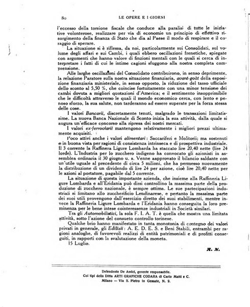 Le opere e i giorni rassegna mensile di politica, lettere, arti, etc