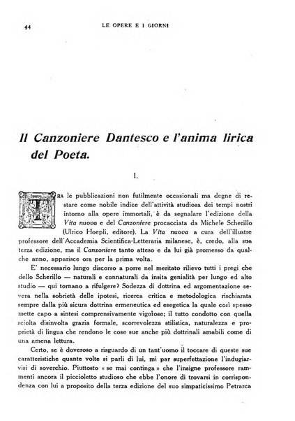 Le opere e i giorni rassegna mensile di politica, lettere, arti, etc