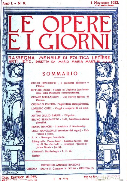 Le opere e i giorni rassegna mensile di politica, lettere, arti, etc