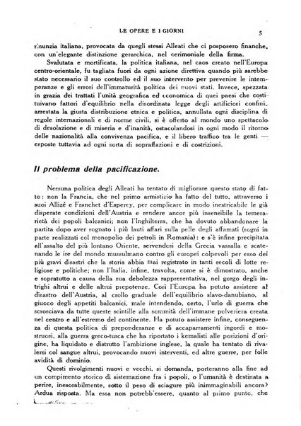 Le opere e i giorni rassegna mensile di politica, lettere, arti, etc