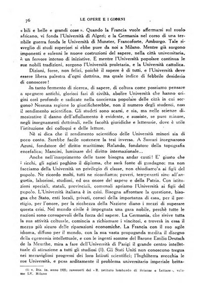 Le opere e i giorni rassegna mensile di politica, lettere, arti, etc