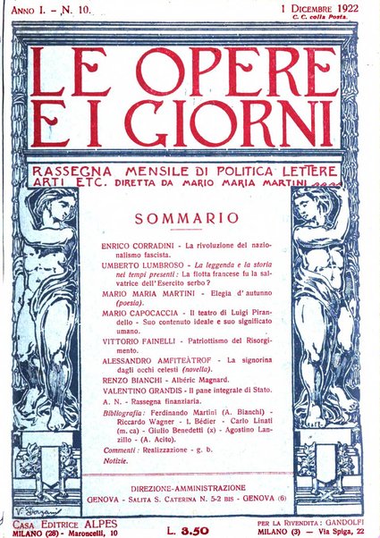 Le opere e i giorni rassegna mensile di politica, lettere, arti, etc