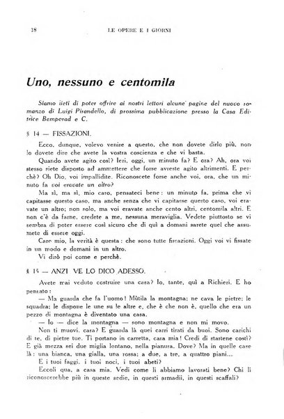 Le opere e i giorni rassegna mensile di politica, lettere, arti, etc