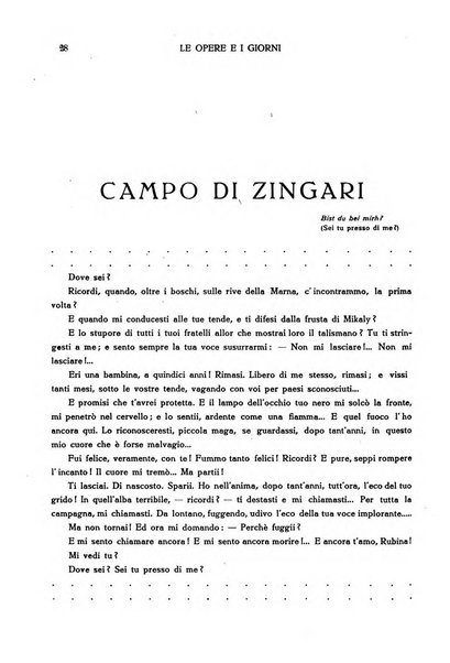 Le opere e i giorni rassegna mensile di politica, lettere, arti, etc