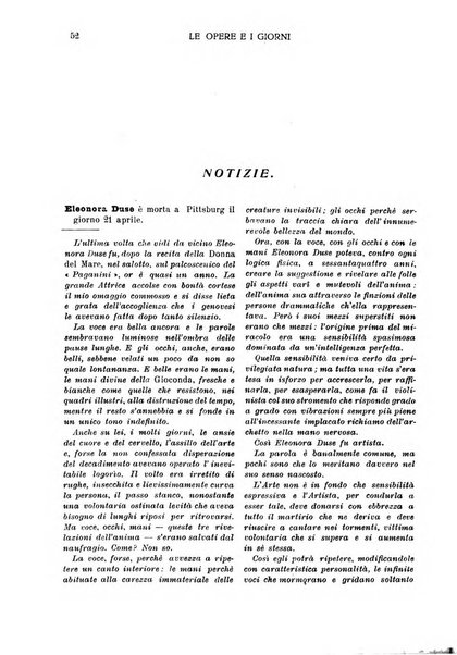 Le opere e i giorni rassegna mensile di politica, lettere, arti, etc