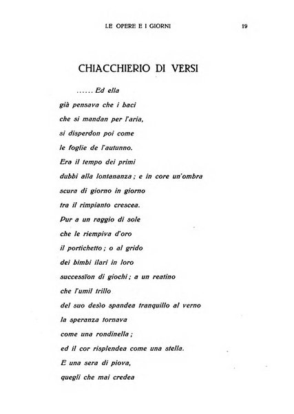 Le opere e i giorni rassegna mensile di politica, lettere, arti, etc