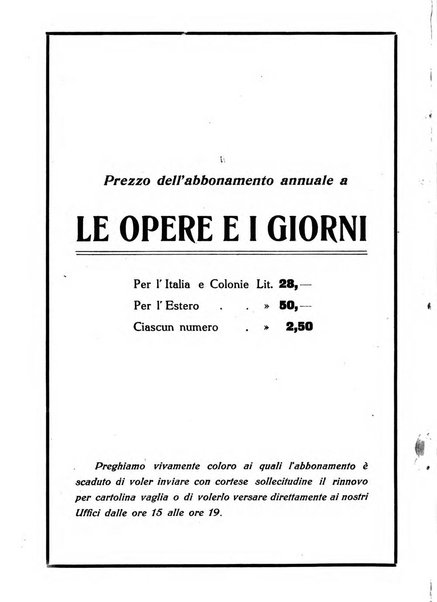 Le opere e i giorni rassegna mensile di politica, lettere, arti, etc